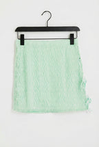 Crochet tie side mini skirt co-ord in mint green