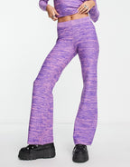 Space dye flared trousers co-ord in purple