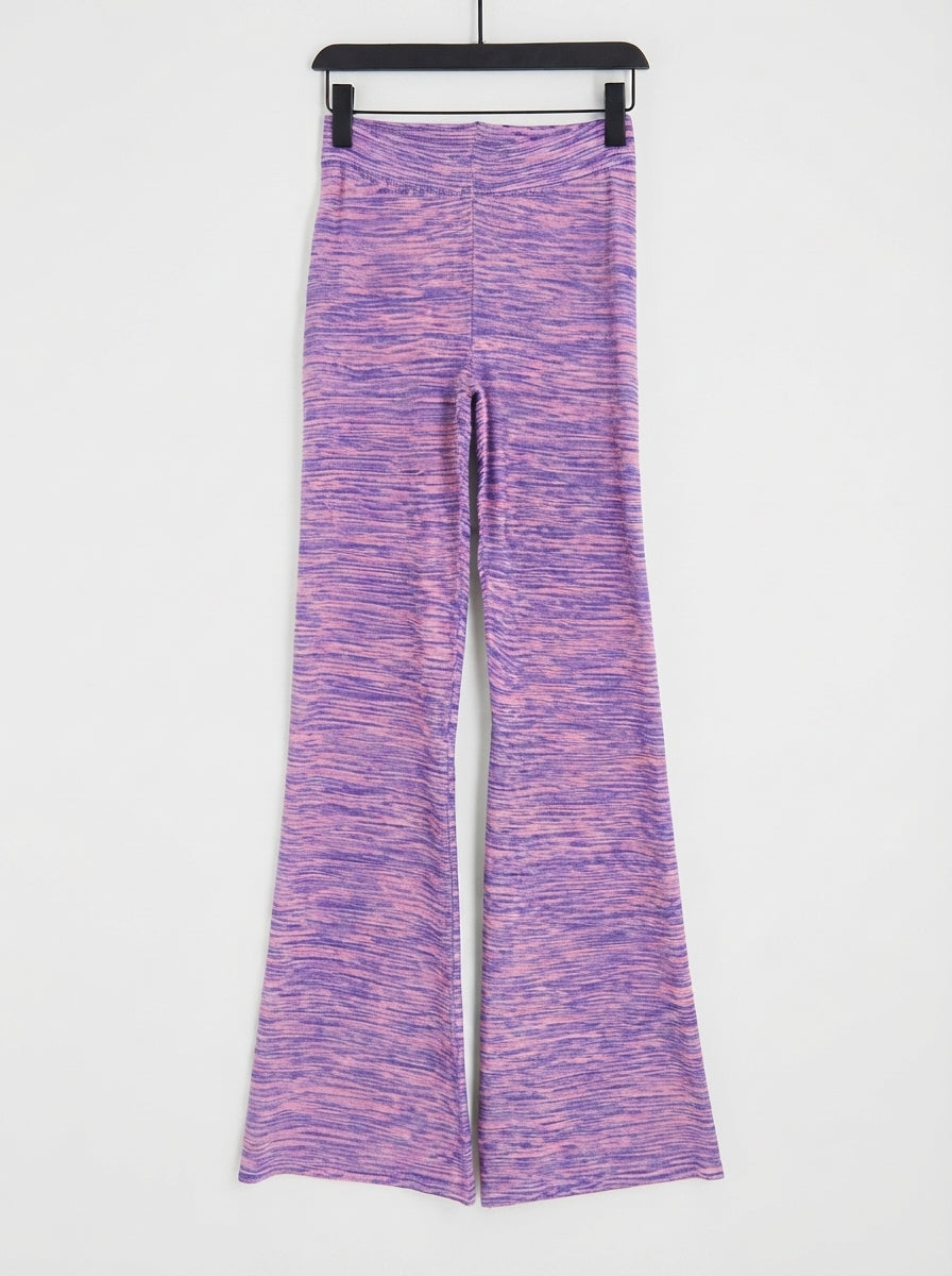Space dye flared trousers co-ord in purple