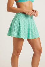 Swim skirt in green gingham