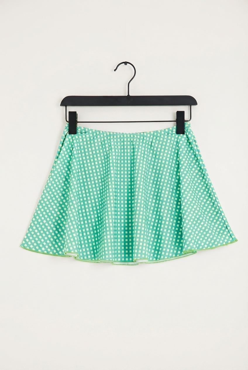 Swim skirt in green gingham