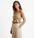 Linen blend open back croptop