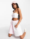 'Summer Rave' colour block bandeau top in pink