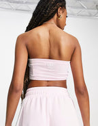 'Summer Rave' colour block bandeau top in pink
